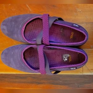 TEVA strappy flats, practically new